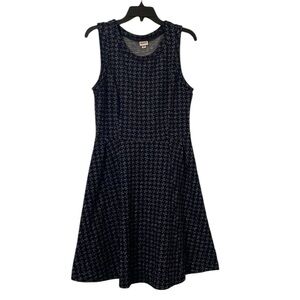 MERONA‎ | Women’s Navy Blue Patterned Midi Flowy Dress Size M